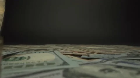 Camera move back and open main coin of crypto currency - gold bitcoin with many Video stock 129827540