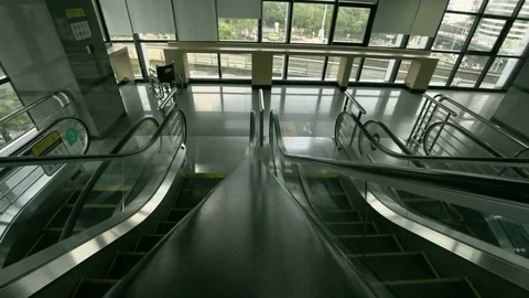 Camera Move on escalator line Stock Footage 78005848