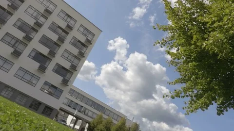 Camera move towards the Bauhaus building. September 2017 Stock Footage 83634162