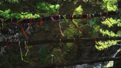 Camera movement along the observation deck over a cliff Stock Footage 116049909