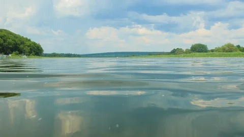 Camera movement along the water Stock Footage 113276643