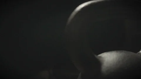 Camera movement from black to kettlebels set Stock Footage 89521543