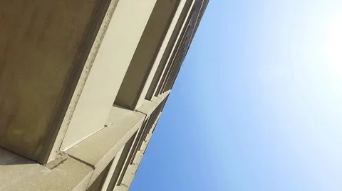 CAMERA MOVEMENT BUILDING SKY TURN 2K Video stock 104290569