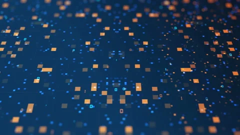 Camera movement on a digital data code. Computer technology concept Stock Footage 103202651