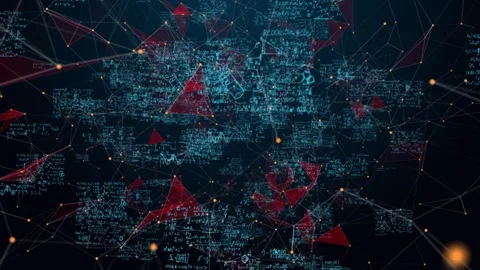 Camera movement in digital space with animation of algebraic, physical and Stock Footage 266661273