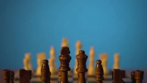 Camera movement down to the chess field Stock Footage 133231999