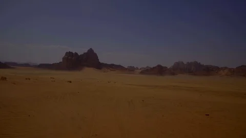 Camera movement of driving in desert Video stock 102896077