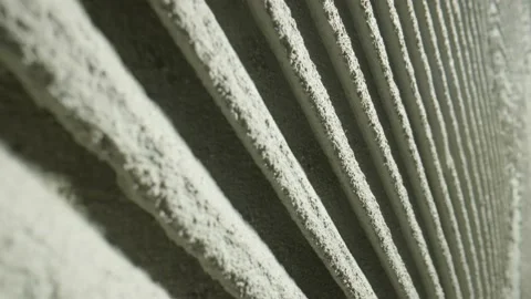 Camera movement by fresh concrete tehture with patterns of notched trowel. Macro Stock Footage 227572214
