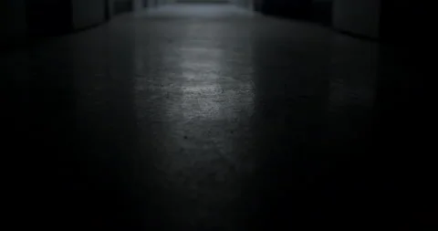 Camera movement glare light floor dark room. Switching off light in motion. Video stock 188959219