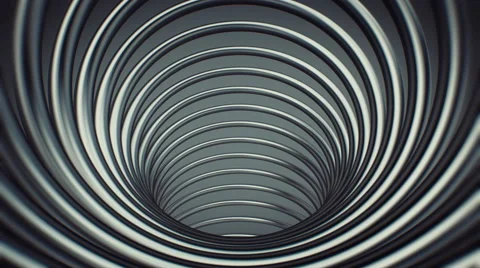 Camera Movement Inside Abstract Metallic Tunnel, Loopable 3d Animation 4k Video stock 64294854