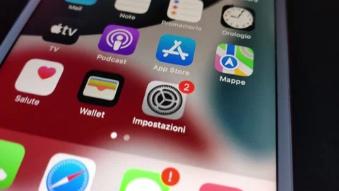 Camera movement on iphone screen. iphone by apple in the dark background. Stock Footage 234981046