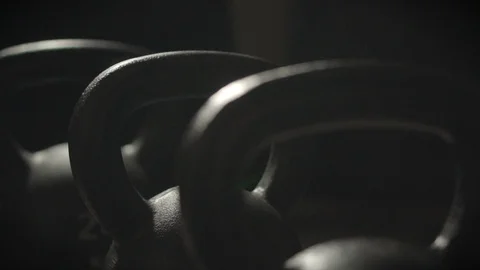 Camera movement kettlebels set Stock Footage 89521267