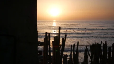 Camera movement reveals beautiful sunset Stock Footage 127567281