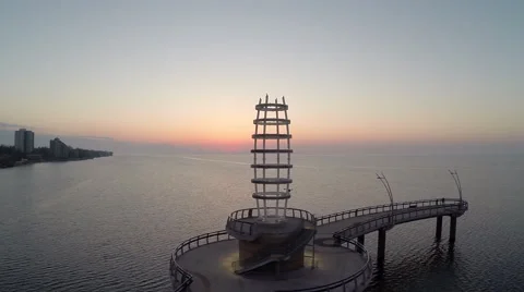 Camera movement right while capturing sunrise Video stock 55264592