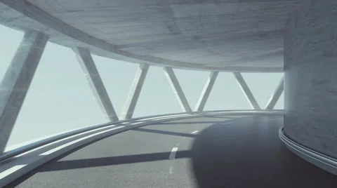 Camera Movement on The Road, 3d Animation Stock Footage 64051665