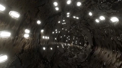 Camera movement through a backlit concrete tunnel. looping abstract animation. 3 Stock Footage 253873613