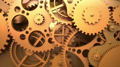Camera movement through clockwork. Stock Footage 33664217