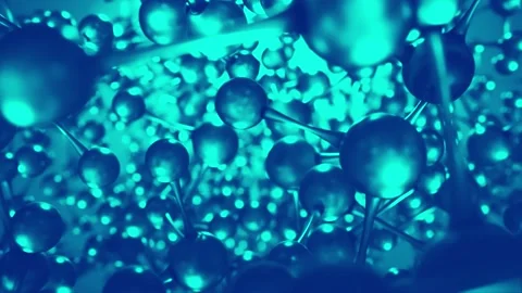 Camera movement through molecules or atoms Stock Footage 157917683