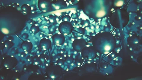 Camera movement through molecules or atoms Stock Footage 157917689
