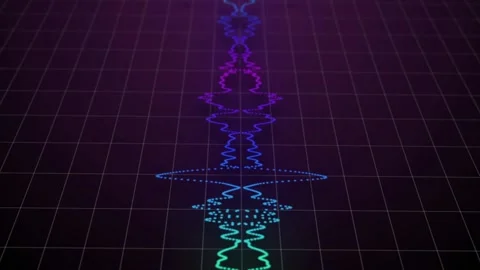 Camera movement through neon equalizer of different colors Stock Footage 143135361