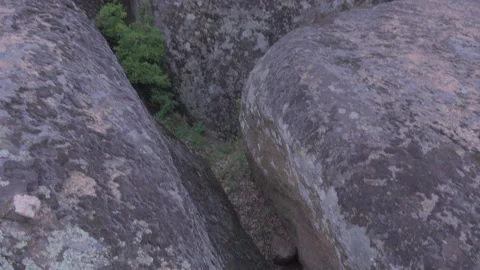 Camera movement tracking along a narrow crevice Stock Footage 337472014