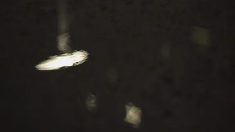 Camera movements on Spot Light reflections in a pool of water at night at Stock-Footage 119366797