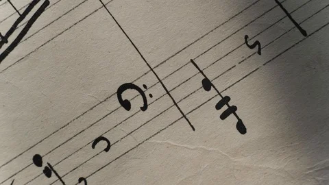 Camera moves above a notebook with notes, close up, macro view, slider moving Stock-Footage 126762114