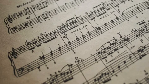 Camera moves above a notebook with notes, close up, macro view, slider moving Stock Footage 126863031