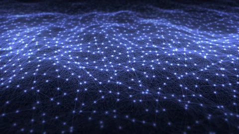 Camera moves along abstract neural network Video stock 146190898