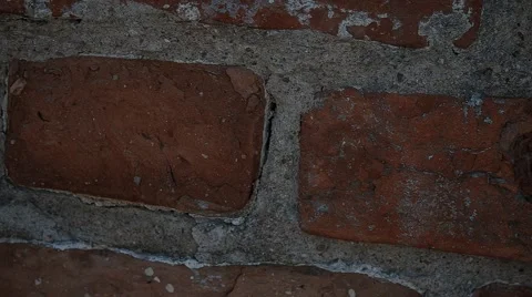 The camera moves along the brickwork Stock Footage 55805897