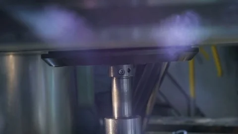 Camera Moves along Compressor Metal Part in Production Plant Vídeos de archivo 74632738