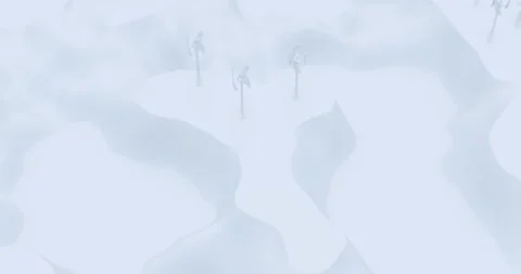 Camera moves along groups of wind turbines. White color animaiton. Stock Footage 269540649