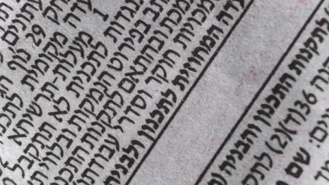 Camera moves along the Hebrew newspaper text, close up, macro view, slider movin 스톡 동영상 126758612