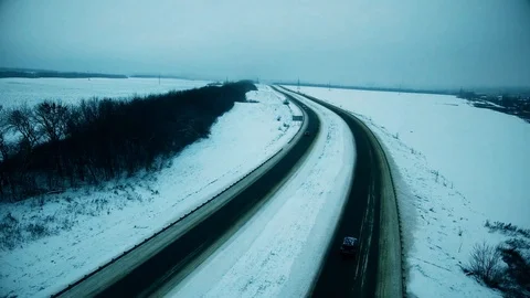 The camera moves along the road Stock Footage 85829491