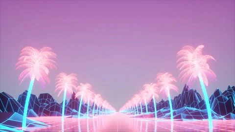 Camera moves along the synthwave wireframe net. Retro 80s style synthwave Video stock 153937185