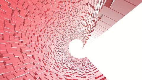 Camera moves along a three-dimensional plane with cubes. 3D rendering Stock Footage 94830931