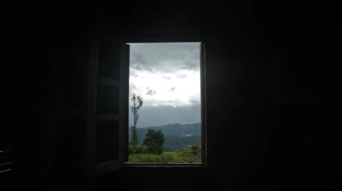 Camera Moves away from Landscape through Window to Room 스톡 동영상 65206274