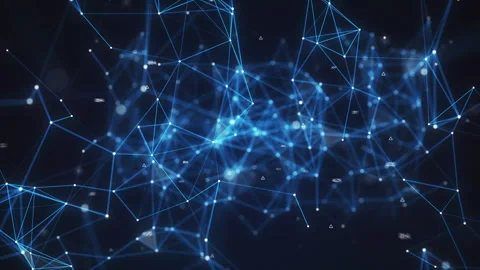 The camera moves backwards through the digital network connection Video stock 323310475