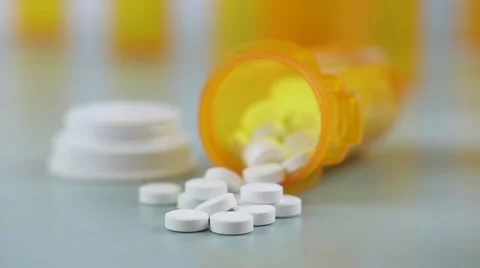 Camera moves from bottles with medicine. macro shot with slider. Stock Footage 62184475