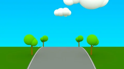 Camera moves on an empty highway trees able to loop Video stock 90175892