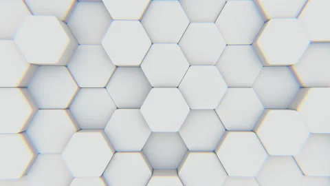 The camera moves forward and moves away from a large mobile polygonal mesh with Stock Footage 125294875
