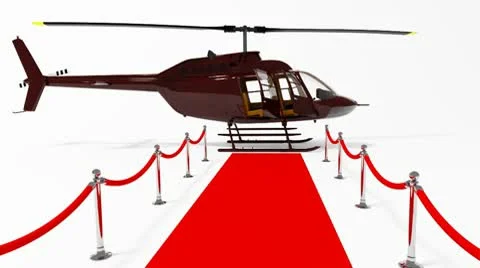 Camera moves to helicopter with open doors on a red carpet (1080p) Stock-Footage 10732141