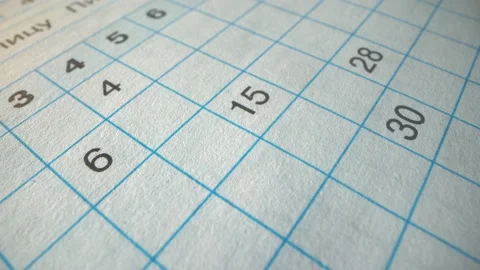 Camera moves from one number to another. Macro plan. School challenge problem Stock Footage 141184721