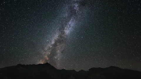 Camera moves in order to capture the Milky Way and Starry Constellations. Stock Footage 168135307