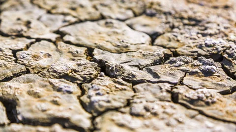 The camera moves over the dirt surface Stock-Footage 89189336