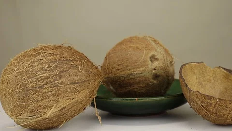 The camera moves past coconuts Video stock 122243541