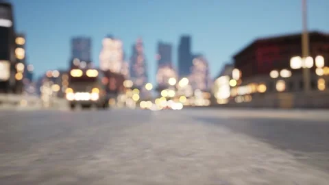 The camera moves slowly along the dividing line of an highway with heavy traffic Video stock 267837434