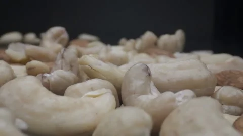 The camera moves slowly between the cashews Stock Footage 131606517