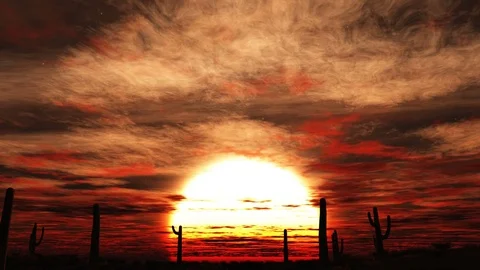 The camera moves slowly toward the setting sun Video stock 72107624