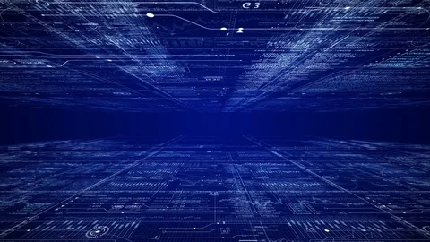 Camera moves through digital computer cyberspace. 動画素材 84772721